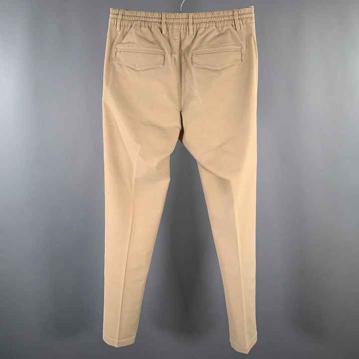 ELEVENTY Size 31 Khaki Cotton Blend Straight Casual Pants