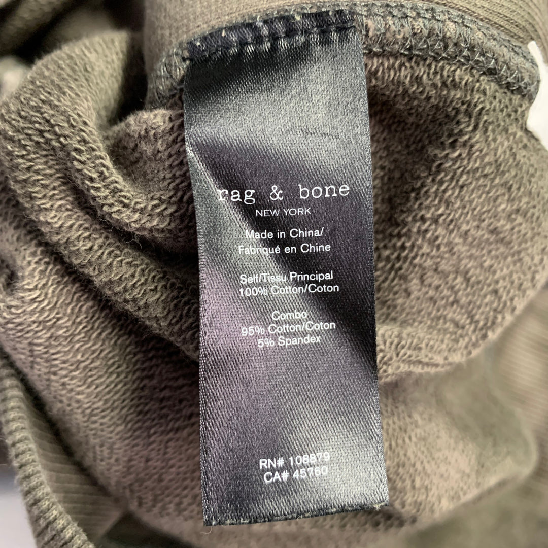 RAG & BONE Size M Green Olive Tie Dye Cotton Hooded Sweatshirt