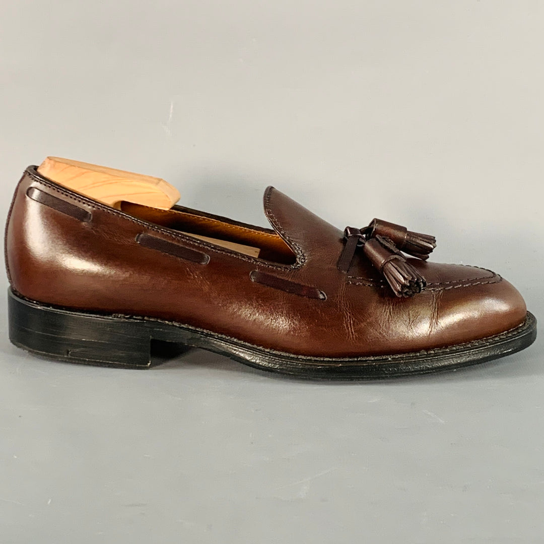 ALDEN Size 7 Dark Brown Leather Tassel Moccasin Loafer