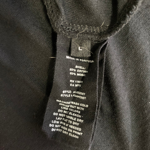 HELMUT LANG Size L Black White Graphic Cotton Modal See Through T shirt