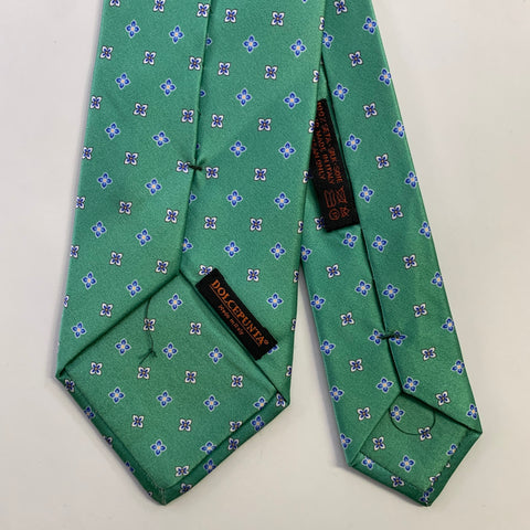 DOLCEPUNTA Green Blue Floral Silk Tie