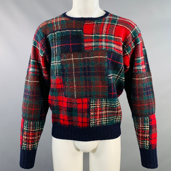 POLO by RALPH LAUREN Size M Multi Color Patchwork Wool Crew Neck Sweater