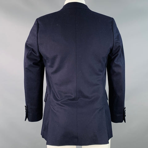 AMI by ALEXANDRE MATTIUSSI Size 40 Navy Black Wool Peak Lapel Sport Coat
