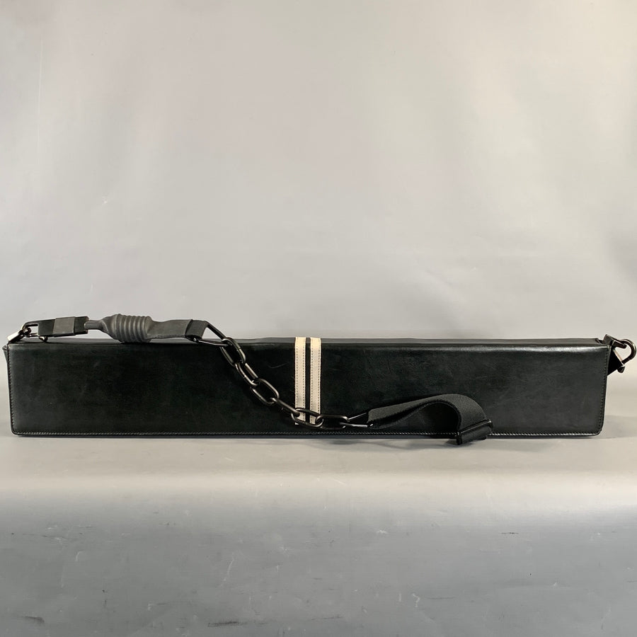 RICK OWENS Black Grey Leather Clutch Bags