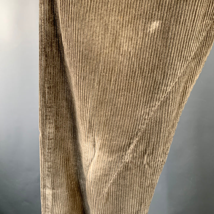 DRKSHDW Size 33 Brown Corduroy Cotton Straight Raw Edge Casual Pants