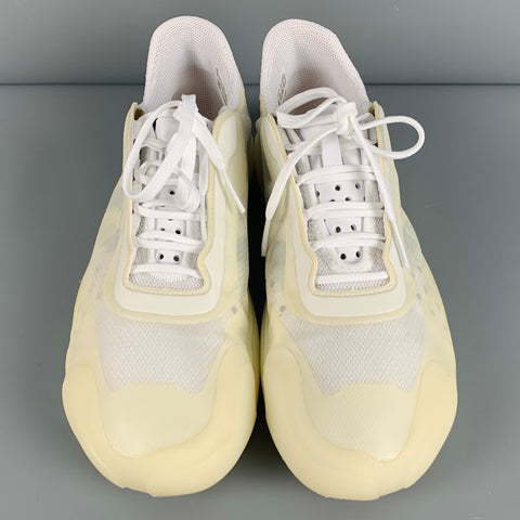 PRADA x ADIDAS Size 10 -Luna Rossa 21- White Rubber Lace-Up Sneakers
