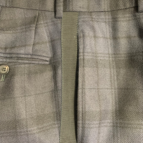 BLACK FLEECE by THOM BROWNE Size 28 Navy Black Plaid Wool Blend Twill Button Fly Dress Pants