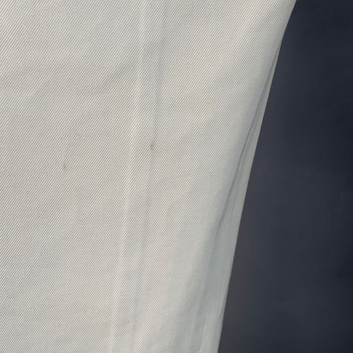 SALVATORE FERRAGAMO Size 40 Off White Twill Cotton Silk Straight Casual Pants