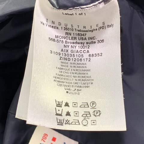 MONCLER Size M Navy Nylon Zip Buttons Windbreaker Jacket