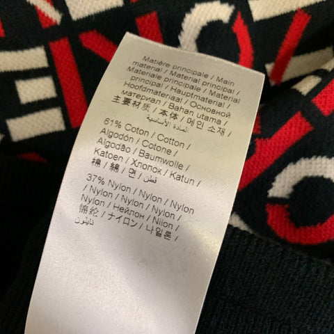 KENZO Size XL Black Red & White Monogram Cotton &  Nylon Sweatpants Casual Pants