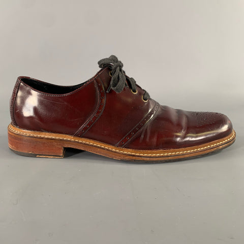 COLE HAAN Size 12 Burgundy Wingtip Leather Oxford Lace Up Shoes