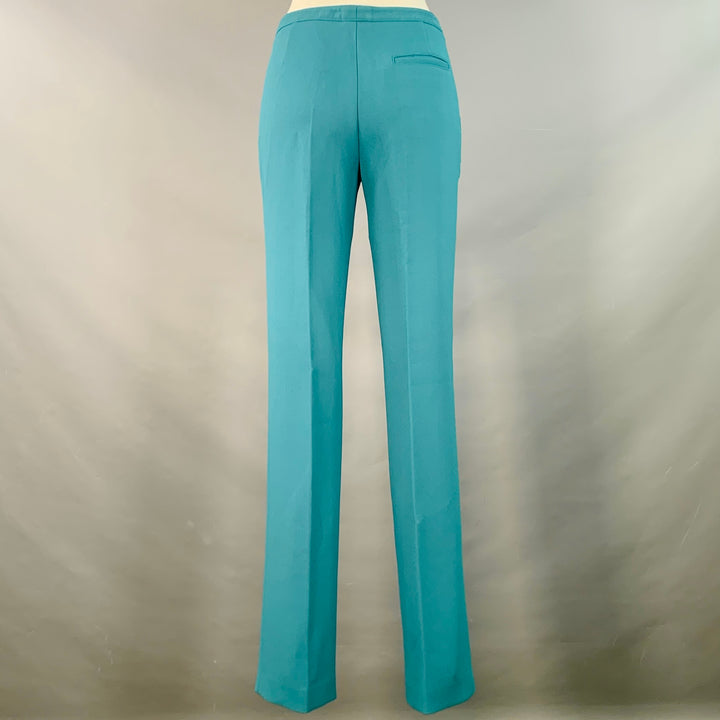 SIES MARJAN Size 30 Teal Wool Blend Crepe Low Rise Straight Dress Pants