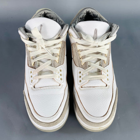 NIKE AIR Size 7.5 Jordan 3 Retro A Ma Maniere White Grey Leather Sneakers