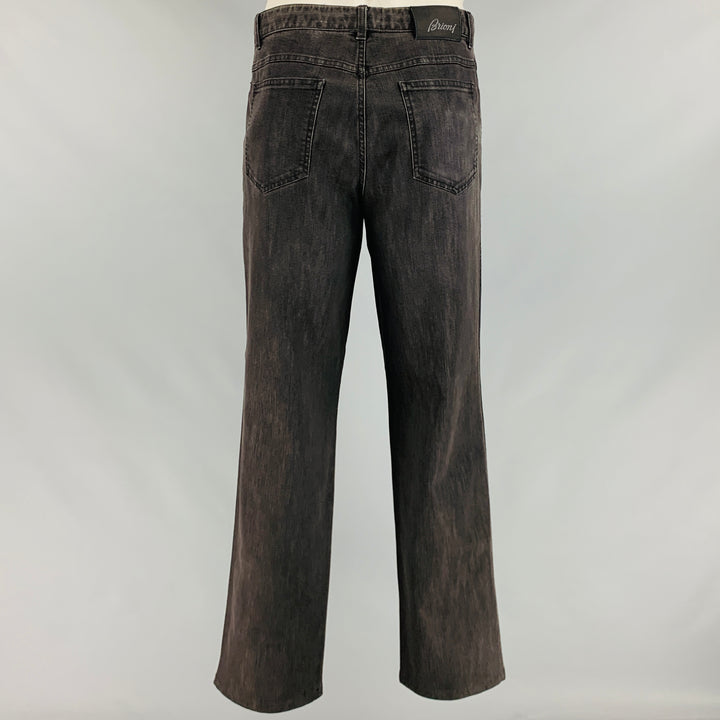 BRIONI Size 38 Grey Cotton Blend 5 Pockets Jeans