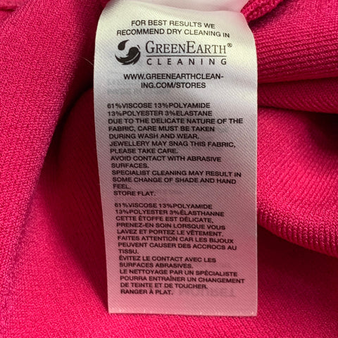 ROLAND MOURET Size 6 Hot Pink Jersey Knit Fluted Midi Skirt