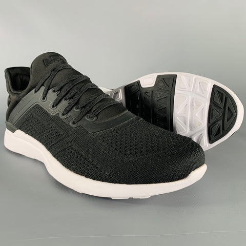 APL Size 11 -Techloom Tracer- Black White Perforated Nylon Sneakers