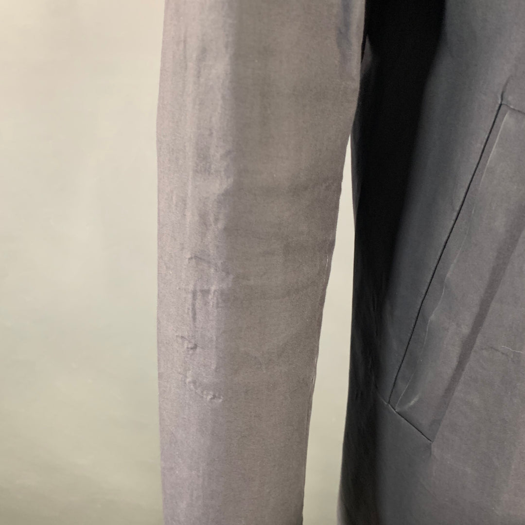 JIL SANDER Size 42 Black Cotton Spread Collar Snaps Coat