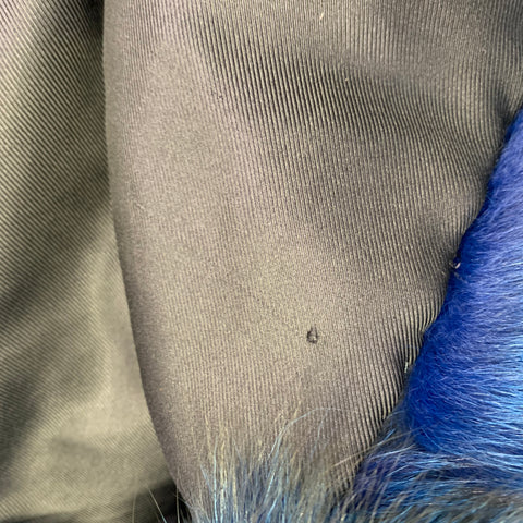 NO BRAND One Size Rare Navy Blue Black Fox Fur Hook Eye Closure Cardigan