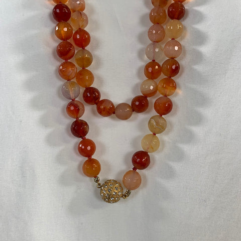 NO BRAND Orange Tan Stone Necklace