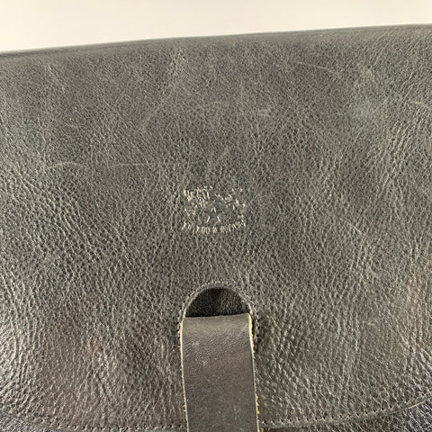 IL BISONTE Black Leather Cross Body Handbag