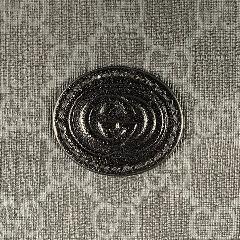 GUCCI Guccissima Black Grey Monogram Coated Canvas Leather Crossbody Bag