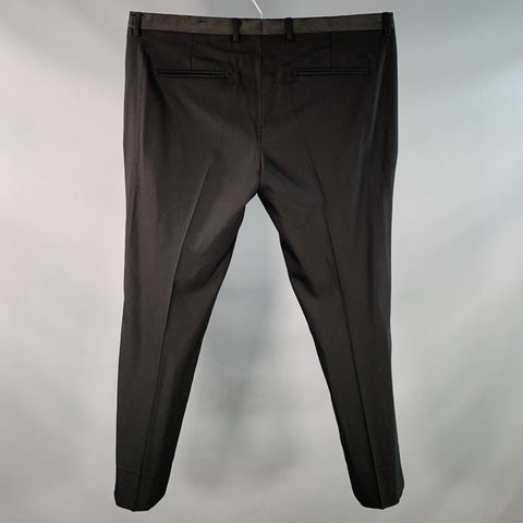 THE KOOPLES Size 38 Black Wool Blend Flat Front Tapered Dress Pants