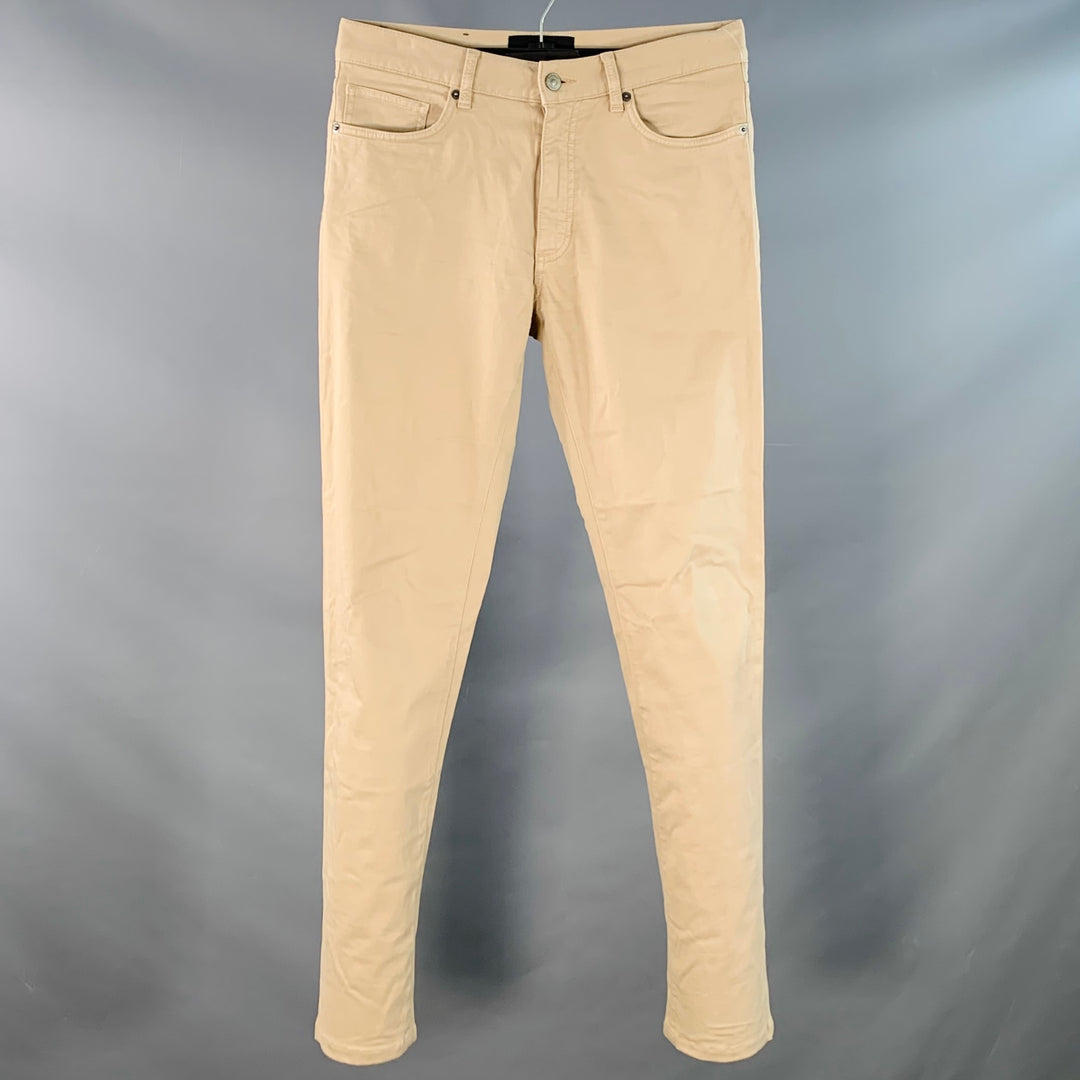 ERMENEGILDO ZEGNA Size 30 Khaki Cotton Blend Jean Cut Slim Straight Casual Pants