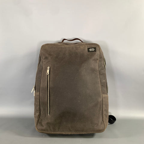 JACK SPADE Grey Gunmetal Shimmer Waxed Cotton Backpack bag