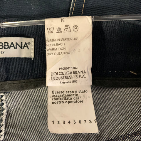 DOLCE & GABBANA Size 30 Navy Indigo Cotton Contrast Stitch Jeans
