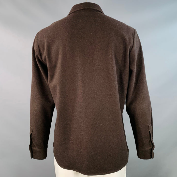 A.P.C. Size XL Brown Wool Blend Two Pockets Shirt Jacket