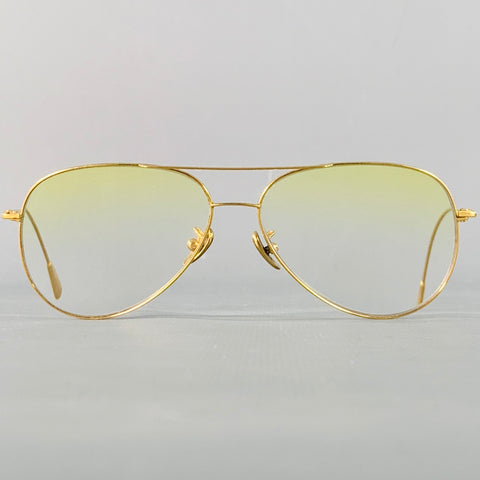 CUTLER AND GROSS Gold Yellow Metal Aviator Sunglasses Frames