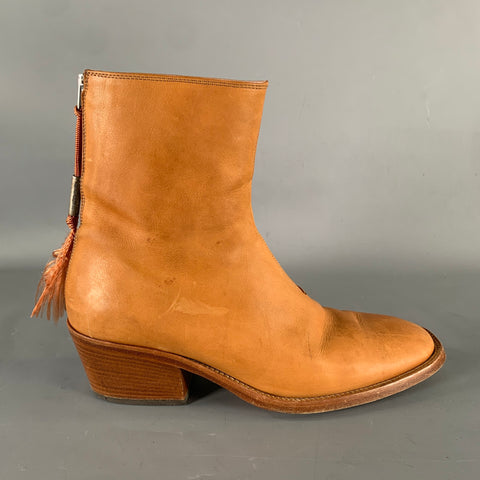 ACNE Bottines en cuir craquelé marron Taille 38