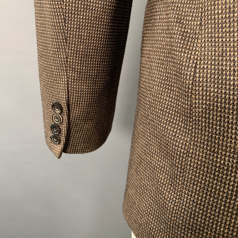 GIORGIO ARMANI Size 38 Brown Beige Woven Peak Lapel Sport Coat