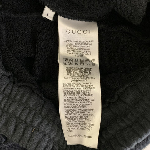 GUCCI Size L Black Cotton Sweatpants Casual Pants