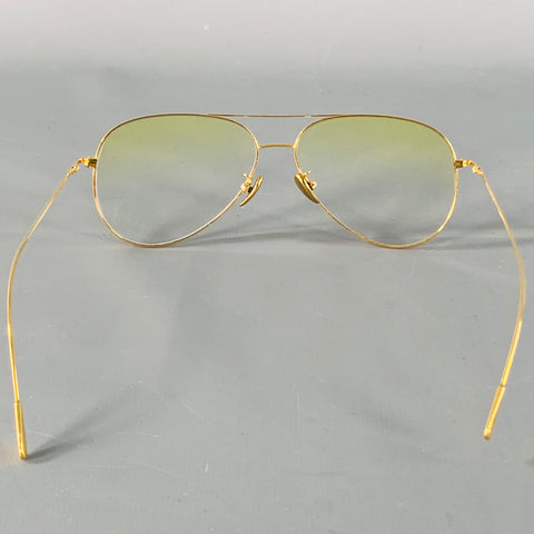 CUTLER AND GROSS Gold Yellow Metal Aviator Sunglasses Frames