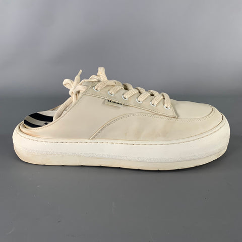 SUNNEI Size 11 Cream White Slip On Sneakers
