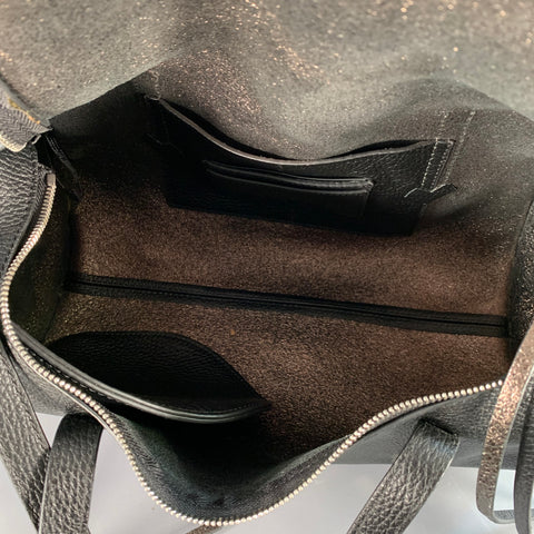 BOTKIER Black Pebble Grain Cowhide Leather Crossbody Handbag