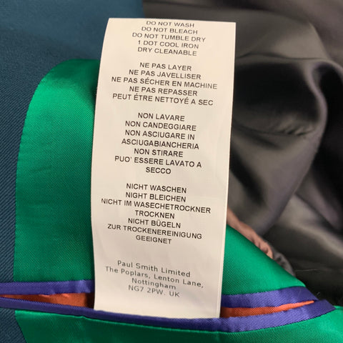 PAUL SMITH Size 42 Green Wool Notch Lapel Sport Coat