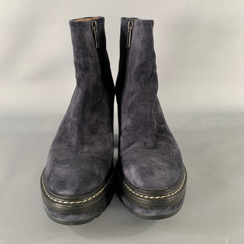 PONS QUINTANA Size 9 Navy Suede 10078 OLIV-B Boots