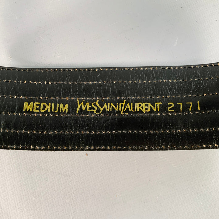 YVES SAINT LAURENT Size M Black Quilted Leather Belt
