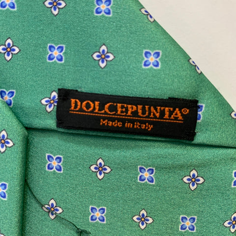 DOLCEPUNTA Green Blue Floral Silk Tie
