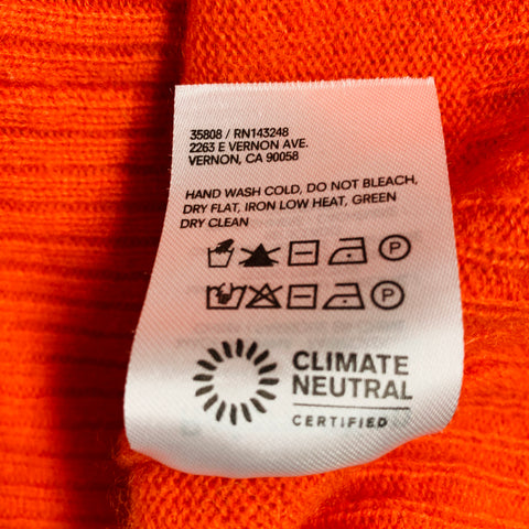 REFORMATION Size XS Orange Cashmere V Neck Sweater