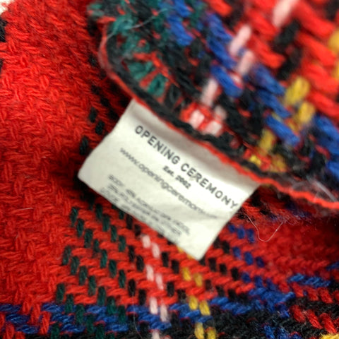 OPENING CEREMONY Size XL Red Wool Blend Plaid Jacket