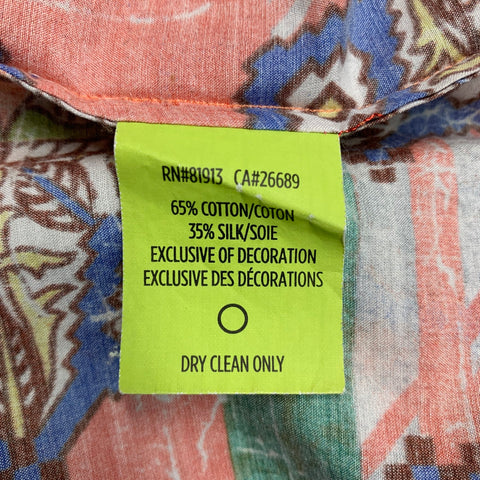ROBERT GRAHAM Size L Multi Color Print Cotton Button Up Long Sleeve Shirt