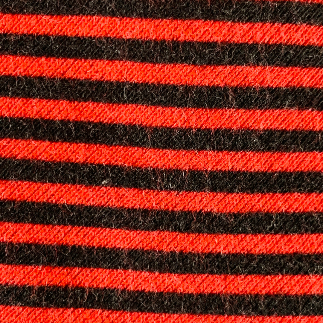 ADAM KIMMEL Red Black Stripe Cotton Skinny Tie