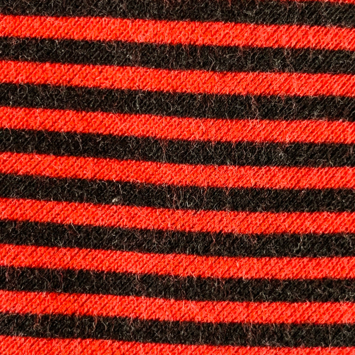 ADAM KIMMEL Red Black Stripe Cotton Skinny Tie