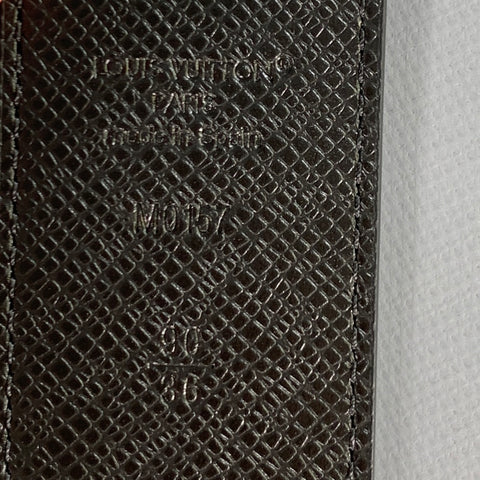 LOUIS VUITTON Size 36 Black Grey Monogram Canvas Belt