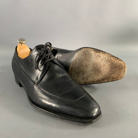 JOHN LOBB WELHAM Size 9 Black Leather Pointed Toe Lace Up Shoes