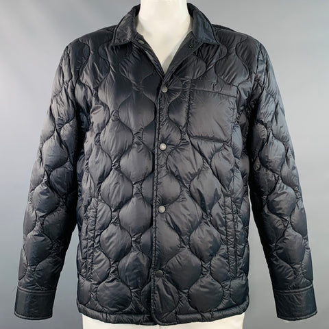 MARINE LAYER Holiday 2023 Size L Navy Quilted Nylon One Pocket Puffer Jacket