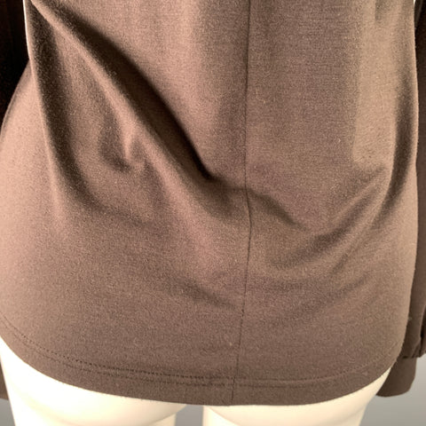 BARBARA BUI Size M Brown Polyester Blend Pleated Turtleneck Pullover